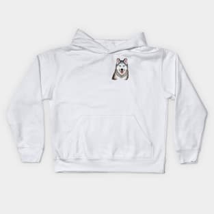 Cute Husky Drawing Kids Hoodie